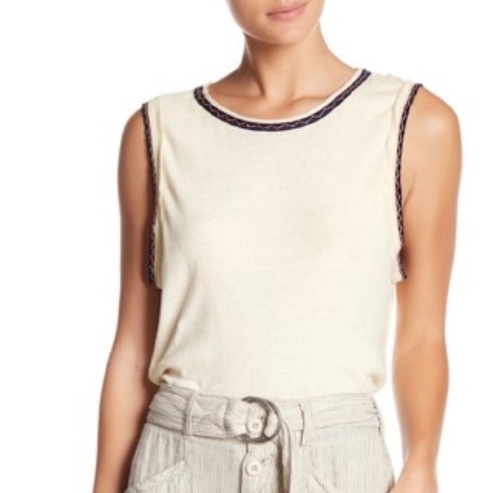 WE THE FREE (free people) DISTRESSED RINGER TANK